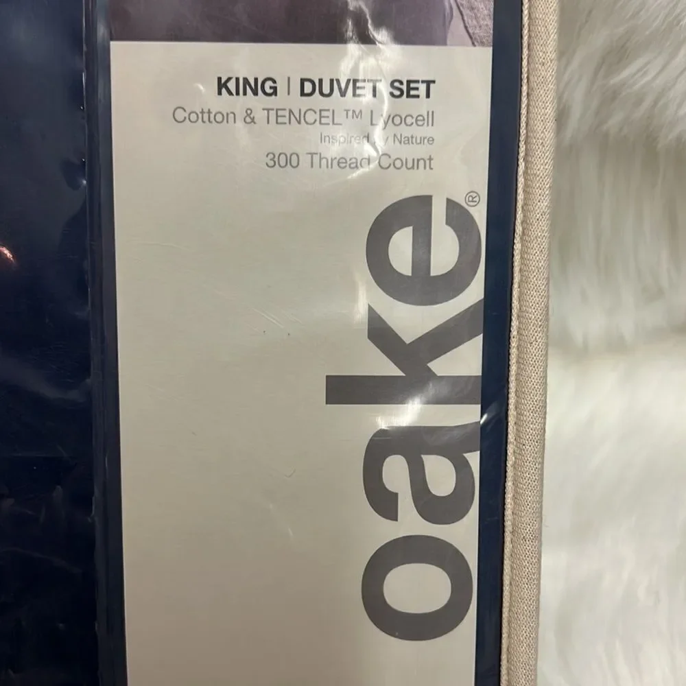 ‎Oake Navy Blue 3-Pc.Duvet Cover Set, King